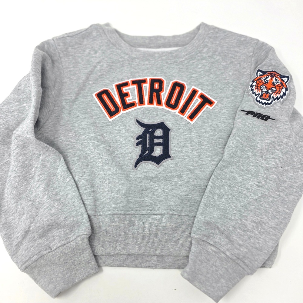 Pro Standard Sweatshirt Girls 6 Heather Gray Fleece Detroit Tigers Team Logo NWT